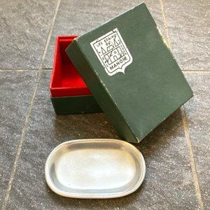 Handsome small pewter trinket dish made in Portugal